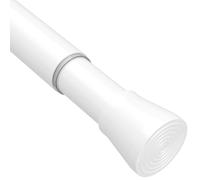 1PC Extendable Shower Curtain Pole Tension Rods No Screws Shower Pole Bathroom Net Curtain Rods Spring Loaded Curtain Rod for Curtains (White 65-98cm, 25mm Diameter)