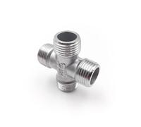 1pc External 4-Way 3/4" BSP Elbow Butt Adapter 304 Stainless Steel Pipe Fittings Suitable Home Piping MQXFCZUX
