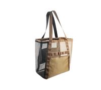 1pc Extra Large Mesh Beach Bag, Swimming For Baskets Portable Travel Storage Wash Quick Dry Tote(Brown and Black)