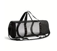 1pc Extra Large Mesh Beach Bag, Swimming For Baskets Portable Travel Storage Wash Quick Dry Tote(Updated-Black)