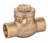 (1Pc) EZ-Fluid 1/2" C X C Sweat Solder Brass Swing Check Valve,Horizontal T Pattern One-Way Non-Return Check Valve,Backflow Water Prevent Valve Lead-Free