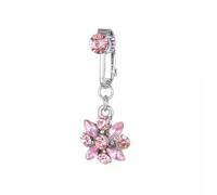 1PC Fake Belly Ring Crystal Earring Clip Without Perforation Body Jewelry Silver-Silver D