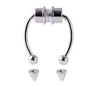 1Pc Fake Nose Ring Hoop Magnetic Horseshoe Rings 316L Stainless Steel Faux Septum Rings Non Piercing Clip On Nose Hoop Piercing Durability and Professional Multicoloured