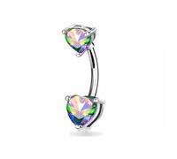 1Pc Fashion Stainless Steel bell Body Piercing Jewelry CZ Belly Navel Ring-Multi A