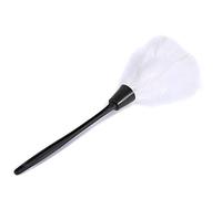 1pc Fashion Turkey Feather Duster with Black Reusable Plastic Handle Cleaning Tool White 35cm