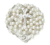 1pc Fashion Women's Prayer Beads Catholic - Prayer Bead Necklace Artificial pearl, solid-color simple style prayer beads, a gift for ladies, 19.69, Zinc, No Gemstone