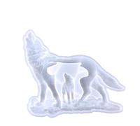 1Pc Fine Craftmanship Wolf Resin Molds Non-Stick 3D Wolf Ornament Casting Mold Polished Animals Resin Casting Mould for Crafts DIY Wolf
