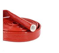 1pc Fire Retardant Fiberglass Braided Sleeve - 1M Length, Heat Resistant to 300°C, Oil & Moisture Proof, Red,4-80mm(40 mm)