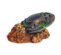 1pc Fish Tank Flying Saucer Landscaping Flying Saucer Fish Tank Statue Betta Fish Accessories Ufo Decorations Aquarium Dinosaur Reptile Terrariums Decorations for Home Sunken Resin