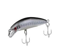 1pc Fishing Lure Minnow Easy Shiner Chatter Bait Fish Wobbler Surface Slow Sinking 6cm 4g Hooks Fishing Tackle(Black back and silve)