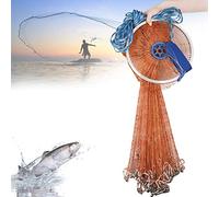 1PC Fishing Net Nylon Tire Thread Fishing Cast Net Fishing Landing Net Outdoor Hand Throw Fishing Mesh Bait Trap Throw Net Brown 300cm