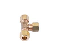1pc Fit 1/2" 5/8" Tube Brass Tee 3 Ways Compression Union Fitting Water