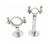 1pc Fit Tube O/D 63 mm Pole Length 100mm 304 Stainless Steel Pipe Clamp Clip Support Bracket with Base Plate BIANMTSW