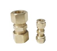 1pc Fit Tube OD 25mm Brass Compression Pipe Fitting Connector Coupler