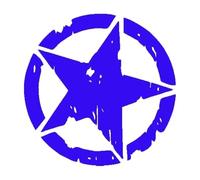 1Pc Five-Pointed Star Self-Adhesive Reflective Motorcycle Stickers Racing Helmet Fuel Tank Fender Car Decals(Reflective Blue)