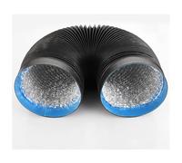1pc Flexible Aluminum Foil Exhaust Pipe - 150mm ID, 1.5-6M Length, Black PVC Ventilation Hose for HVAC, Kitchen, Bathroom(2m)