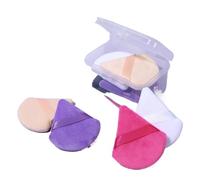 1pc Flocked Puff for Loose Powder | 1Pc Triangular Velour Powder Puff for Setting Powder(Blue-6 Pcs)