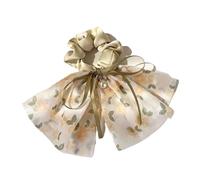 1pc Floral Bead Streamer Bowknot Hair Ties, High Ponytail Pill Accessories(1pc Green)