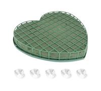 1PC Floral Foam Heart Shaped Flower Bricks with Base for Wedding Decor Fresh Flower Arrangement Green Florist Sponge Block Floral Foam for Car Wedding Aisle Party Decoration