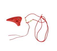 1Pc Flute 6 Hole C Ceramic Ocarina Flute With Lanyard Ocarina Flute Musical Instruments For Music Beginner (Color : Red)