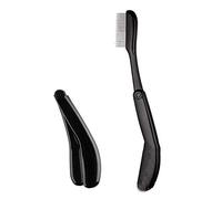 1PC Folding Eyelash Comb Stainless Steel Teeth Eyebrow Comb Lash And Brow Makeup Brush With Metal Teeth(Black)