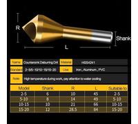 1PC for for HSS Titanium Coated Countersink Deburring Drill Bit Taper Hole Cutter Chamfering Tool for for Metal Wood Processing 4241(45693)