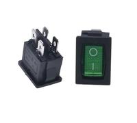 1PC Four-Legged Two-Gear Ship-Type Switch Warping Switch Parts 6A 250V with Green Light 21 * 15mm