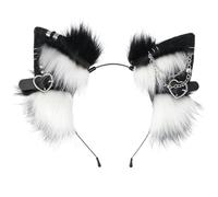 1PC Fox Ears Headband, Kawaii Plush Cat Ears with Bendable Wire Adorable Cosplay Hair Accessory for Anime, Party, Photoshoots, White