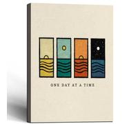 1pc Framed Wall Art Decor Canvas Print Minimalist Inspirational Picture One Day at a Time Quote Illustration Modern Poster Gallery Bedroom Living Room Studio 16x24 Inch Ready to Hang