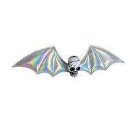 1PC Friendly Bat Shaped Hairpin, Silver WHITE SKELETON