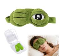 1Pc Frog Eye Mask with Earplug Funny 3D Eye Mask Sleeping Cute Sleep Eyeshade Cartoon Frog 3D Eye Cover Silly Gifts for Men Women Sleep Travel Green
