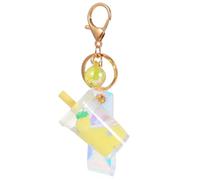 1pc Fruit Keychain Fruit Tea Quicksand Keychain Bubble Tea Ornament Key Accessory Purse Charms Fruit Key Chain Metal Aesthetic Keychain Keyring Bag Lanyard Milk Tea Acrylic Women's