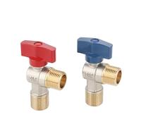 1pc Full Copper Hot and Cold Water Angle Valve 4 Point Boiler Heater Dedicated Ball Valves 6 Points High Flow Switch(6 Point-Blue)