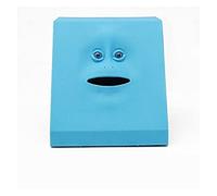 1PC Funny Face Piggy Bank Human Face Smart Sensor Saving Bank Electric Coin Can Eat Money Piggy Bank Cartoon Face Shape Coin Ban Have Educational Significance(Blu)