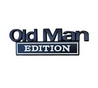 1pc Funny Old Man Edition Car Badges And Emblems Sticker 3D Metal Rustproof Adhesive Decals Accessories For Truck Auto Motorcycles