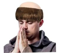 1PC Funny Wigs Short Bald Wig Light Brown Monk Costume for Adults Cosplay Halloween Themed Party