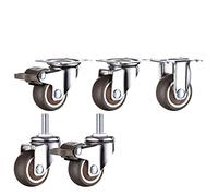 1pc Furniture Casters Wheels Soft Swivel Caster Silver Roller Wheel for Platform Trolley Chair Household Accessory