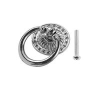 1PC Furniture Drawer Drop Ring Pull Knob with Screw Zinc Alloy Cabinet Wardrobe Door Handle for Jewelry Box Vintage Retro Style(Silver)