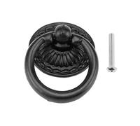 1PC Furniture Drawer Drop Ring Pull Knob with Screw Zinc Alloy Cabinet Wardrobe Door Handle for Jewelry Box Vintage Retro Style(Black)