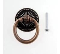 1PC Furniture Drawer Drop Ring Pull Knob with Screw Zinc Alloy Cabinet Wardrobe Door Handle for Jewelry Box Vintage Retro Style(red Bronze)