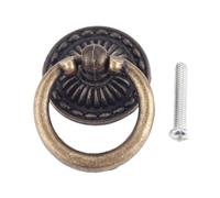 1PC Furniture Drawer Drop Ring Pull Knob with Screw Zinc Alloy Cabinet Wardrobe Door Handle for Jewelry Box Vintage Retro Style(Antique Bronze)
