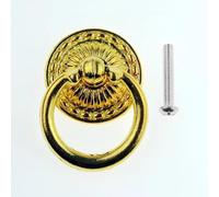 1PC Furniture Drawer Drop Ring Pull Knob with Screw Zinc Alloy Cabinet Wardrobe Door Handle for Jewelry Box Vintage Retro Style(Gold)
