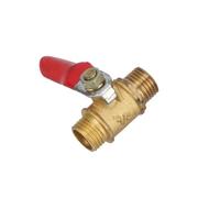 1pc Garden Hose Tap Connector 1/4" 3/8" Male to Male BSP Thread with Red Lever Handle Water Flow Switch Pipe Fitting Connector(1/4")
