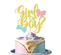 1PC Gender Reveal Cake Toppers, Gold Glitter Baby Shower Topper, Boy or Girl Cake Decorations
