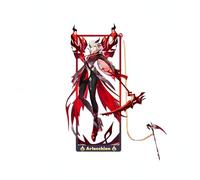 1PC Genshin Impact Characters Metal Bookmark Game Bookmark with Chain for Game Fans (Arlecchino1)