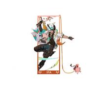 1PC Genshin Impact Natlan Characters Metal Bookmark Game Bookmark with Chain for Game Fans (Ifa)