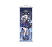 1PC Genshin Impact Scroll Poster Wall Hanging Forged Cloth Painting Decor Live Room Bedroom Art Print 70 x 25 cm (Kamisato Ayaka)