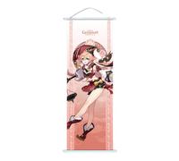 1PC Genshin Impact Scroll Poster Wall Hanging Forged Cloth Painting Decor Live Room Bedroom (Yanfei)