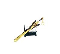 1PC Genshin impact weapon keychain Two-handed Sword desktop ornaments game with display stand (STYLE 7)