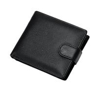 1Pc Genuine Leather Wallet Men's RFID Blocking Purse Soft Leather Slim Bifold Design Combines Elegance Durability and Comfort with Multi Card Slots Coin Pocket ID Windows and Zipper Pocket Jet Black